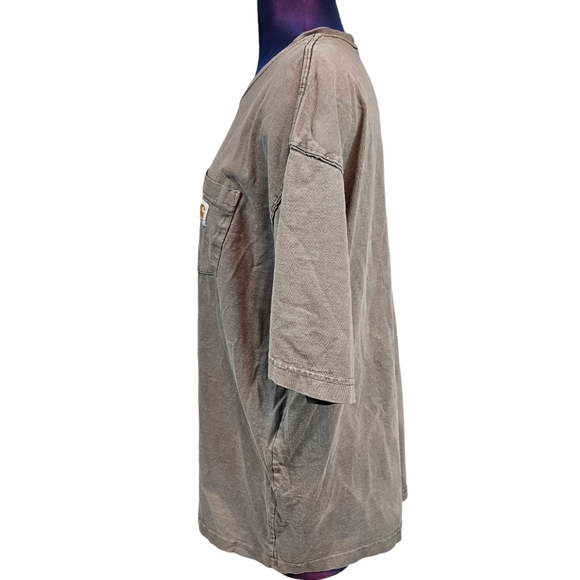 Carhartt Distressed Regular Fit Heavyweight Logo Pocket Tee Size XL Men's F102 - Picture 5 of 11